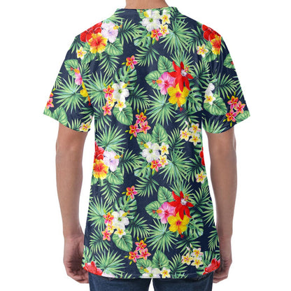 Summer Tropical Hawaii Pattern Print Men's Velvet T-Shirt