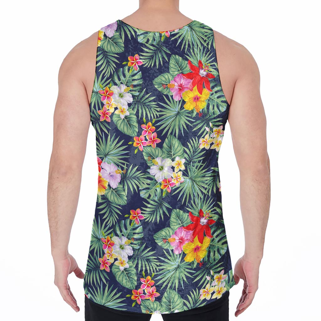 Summer Tropical Hawaii Pattern Print Men's Velvet Tank Top
