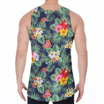 Summer Tropical Hawaii Pattern Print Men's Velvet Tank Top