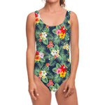 Summer Tropical Hawaii Pattern Print One Piece Swimsuit