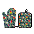 Summer Tropical Hawaii Pattern Print Oven Mitt And Pot Holder Set