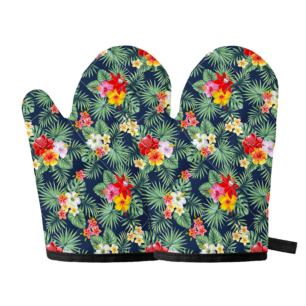 Summer Tropical Hawaii Pattern Print Oven Mitts