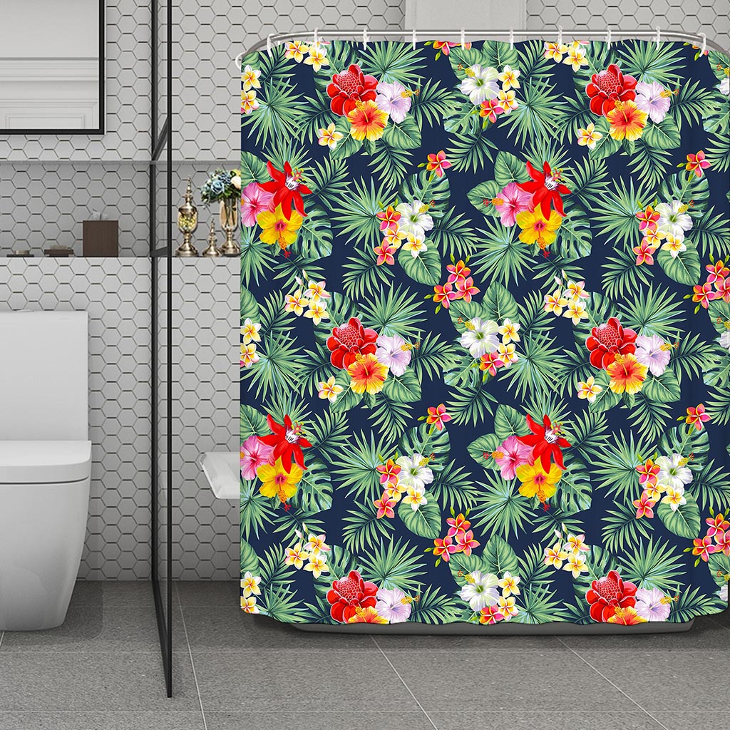 Summer Tropical Hawaii Pattern Print Polyester Shower Curtain