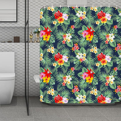 Summer Tropical Hawaii Pattern Print Polyester Shower Curtain
