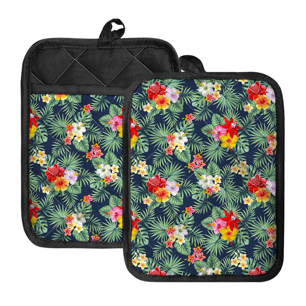 Summer Tropical Hawaii Pattern Print Pot Holders With Pocket