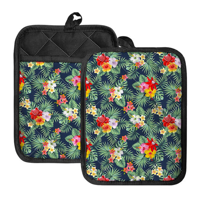 Summer Tropical Hawaii Pattern Print Pot Holders With Pocket