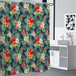 Summer Tropical Hawaii Pattern Print Premium Shower Curtain