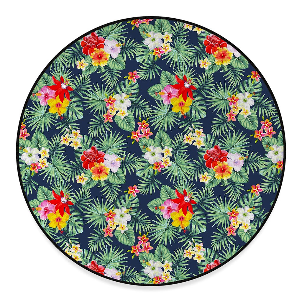 Summer Tropical Hawaii Pattern Print Round Floor Mat