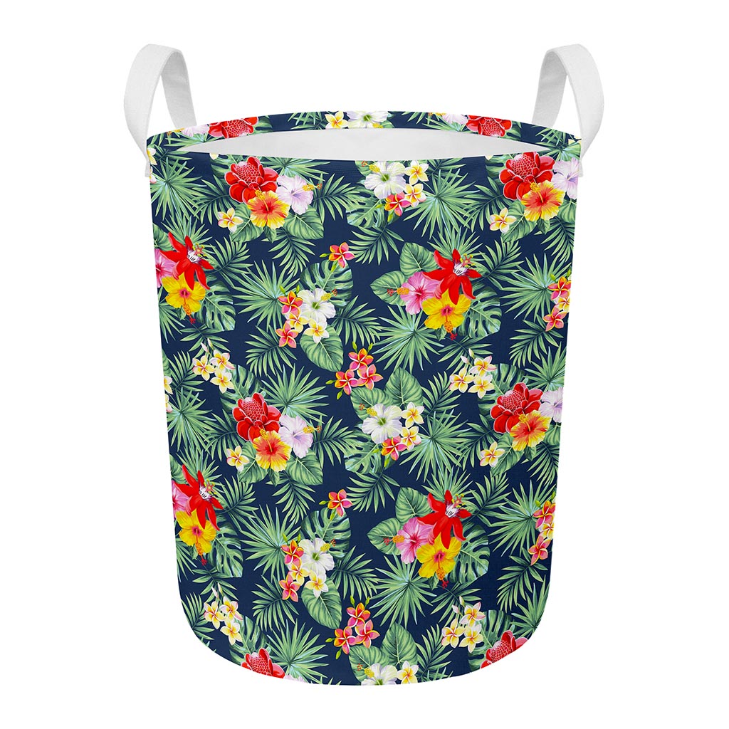 Summer Tropical Hawaii Pattern Print Round Laundry Basket