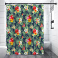Summer Tropical Hawaii Pattern Print Shower Curtain