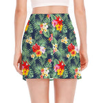 Summer Tropical Hawaii Pattern Print Side Slit Mini Skirt