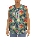 Summer Tropical Hawaii Pattern Print Sleeveless Baseball Jersey