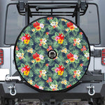 Summer Tropical Hawaii Pattern Print Tire Cover With Camera Hole