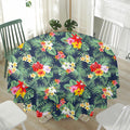 Summer Tropical Hawaii Pattern Print Waterproof Round Tablecloth