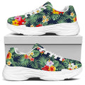 Summer Tropical Hawaii Pattern Print White Chunky Shoes