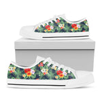 Summer Tropical Hawaii Pattern Print White Low Top Sneakers