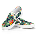 Summer Tropical Hawaii Pattern Print White Slip On Sneakers