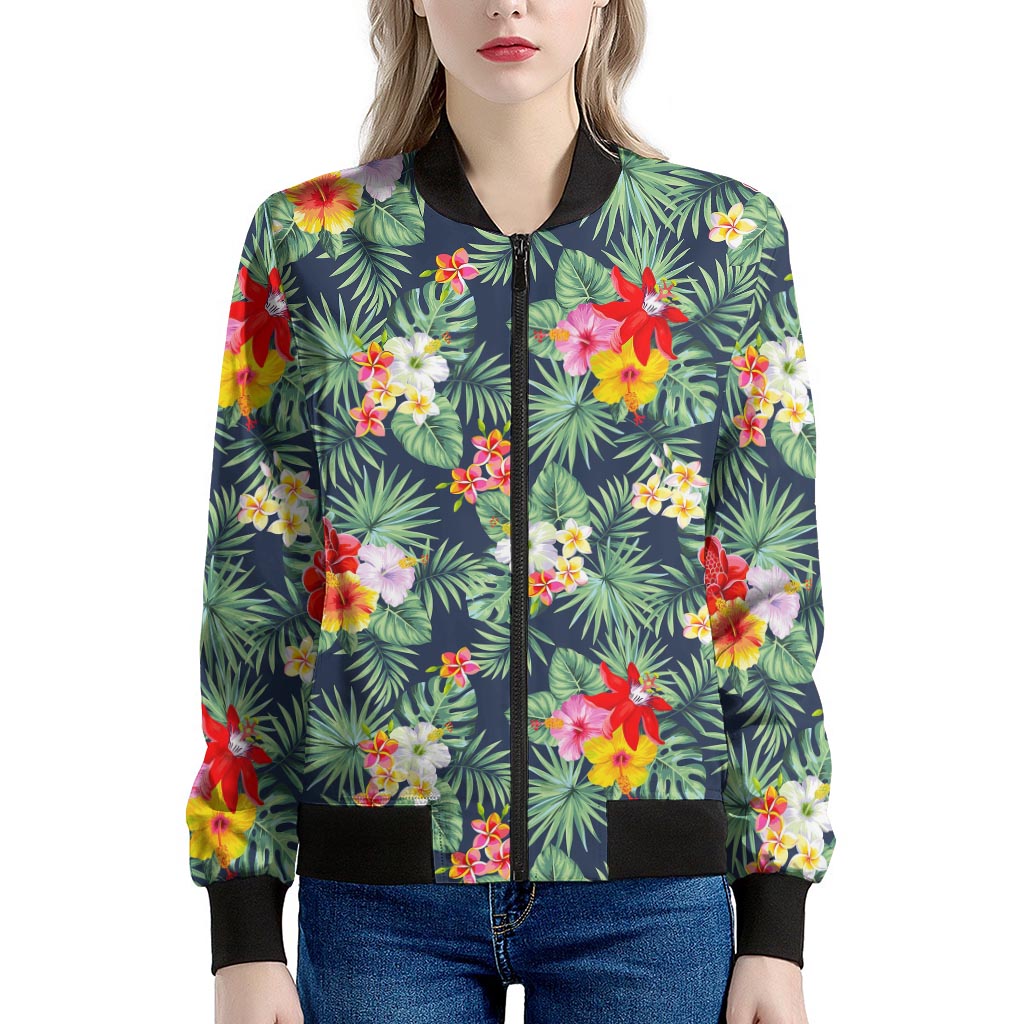 Summer Tropical Hawaii Pattern Print Women's Bomber Jacket
