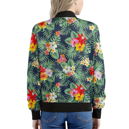 Summer Tropical Hawaii Pattern Print Women's Bomber Jacket
