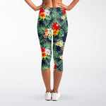 Summer Tropical Hawaii Pattern Print Women's Capri Leggings
