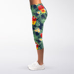 Summer Tropical Hawaii Pattern Print Women's Capri Leggings