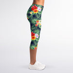 Summer Tropical Hawaii Pattern Print Women's Capri Leggings