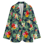 Summer Tropical Hawaii Pattern Print Women's Cotton Blazer