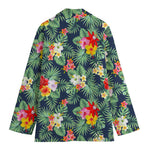 Summer Tropical Hawaii Pattern Print Women's Cotton Blazer