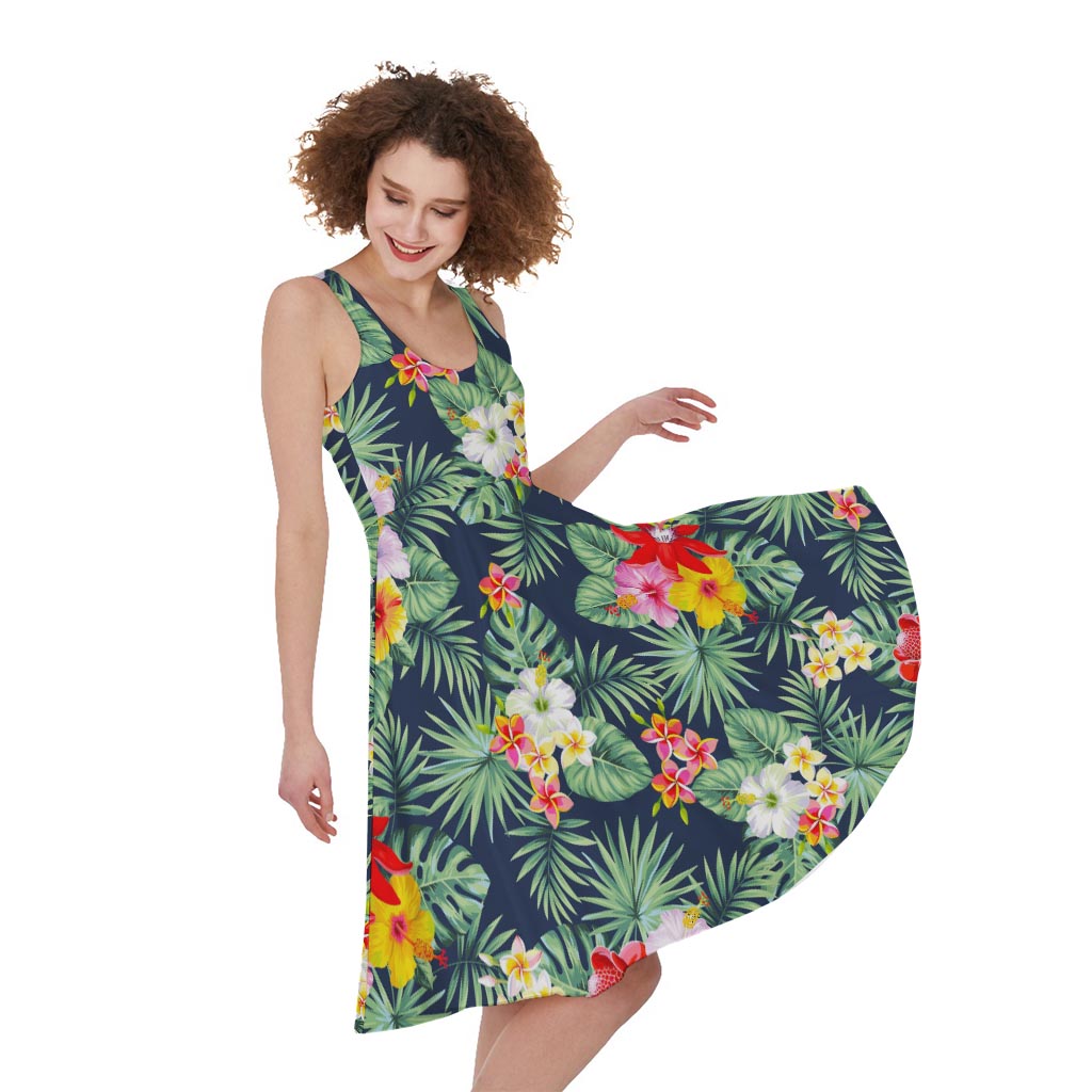 Summer Tropical Hawaii Pattern Print Women's Sleeveless Dress