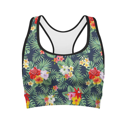 Summer Tropical Hawaii Pattern Print Women's Sports Bra
