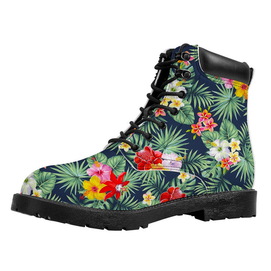 Summer Tropical Hawaii Pattern Print Work Boots