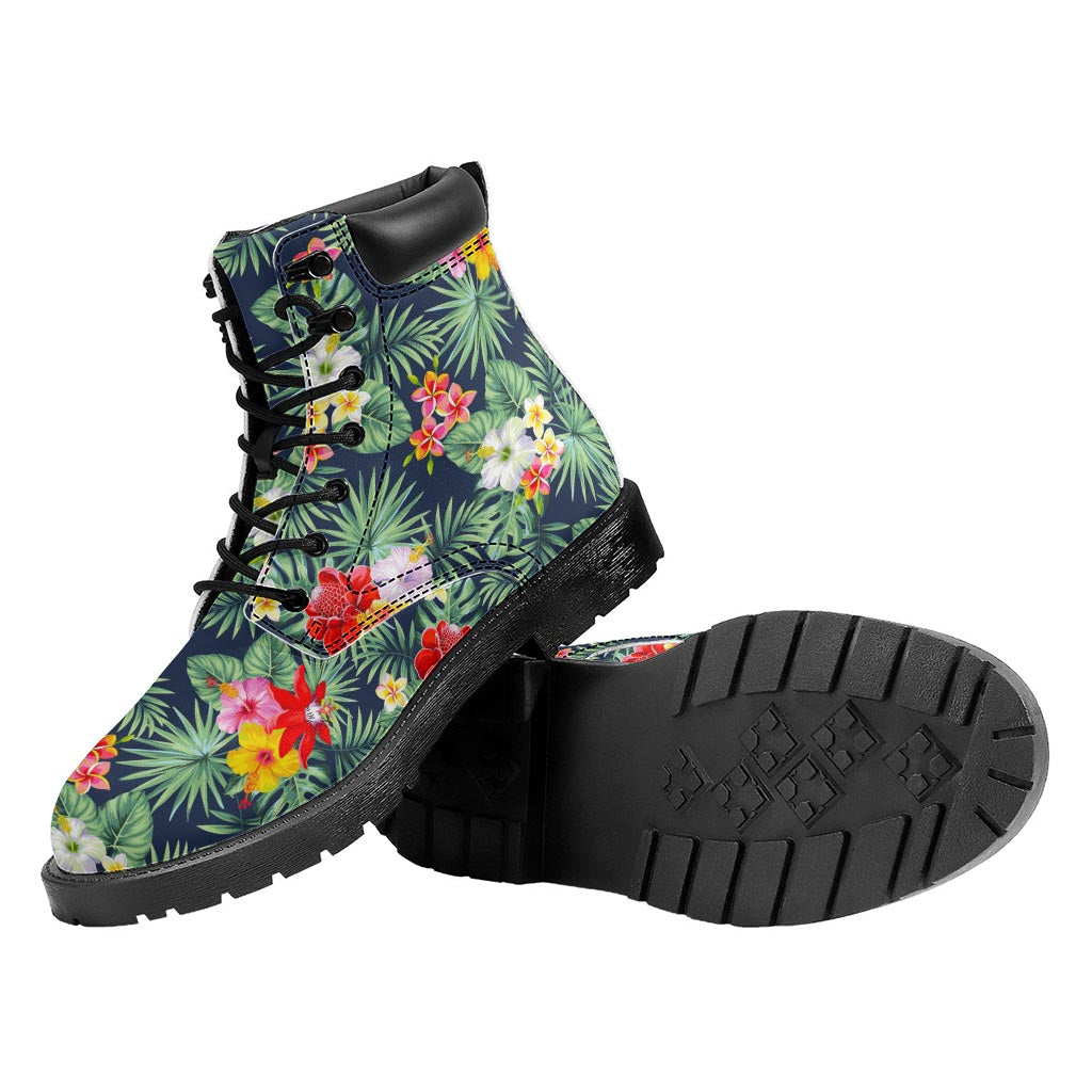 Summer Tropical Hawaii Pattern Print Work Boots