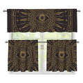 Sun All Seeing Eye Print 3 Piece Kitchen Curtains