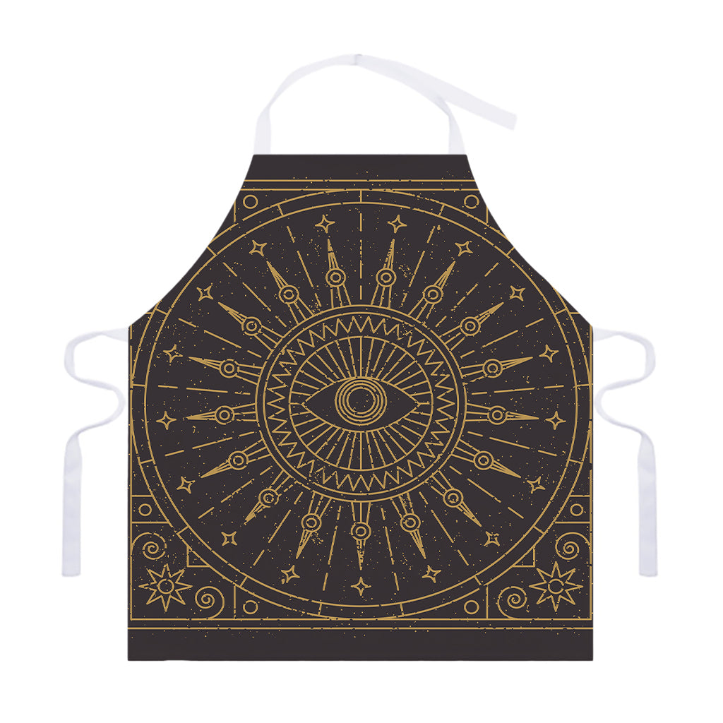 Sun All Seeing Eye Print Adjustable Apron