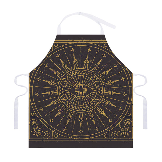 Sun All Seeing Eye Print Adjustable Apron