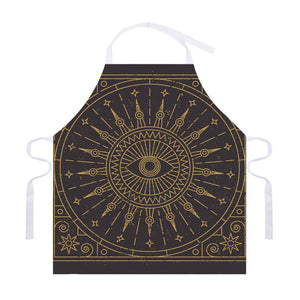 Sun All Seeing Eye Print Adjustable Apron