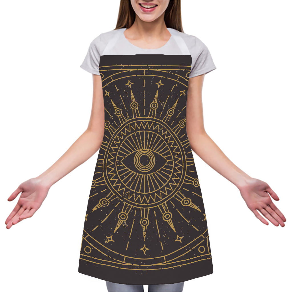 Sun All Seeing Eye Print Adjustable Apron
