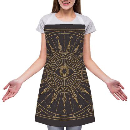 Sun All Seeing Eye Print Adjustable Apron