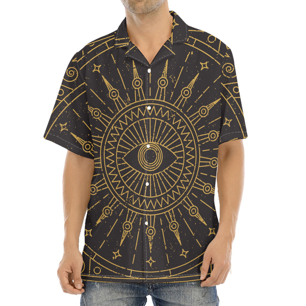 Sun All Seeing Eye Print Aloha Shirt