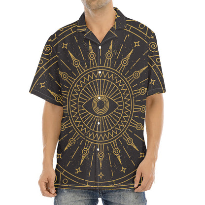 Sun All Seeing Eye Print Aloha Shirt