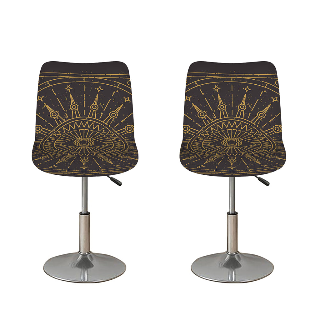 Sun All Seeing Eye Print Bar Stool Covers