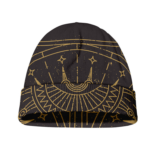 Sun All Seeing Eye Print Beanie