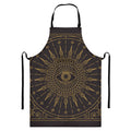 Sun All Seeing Eye Print Bib Apron With Pocket