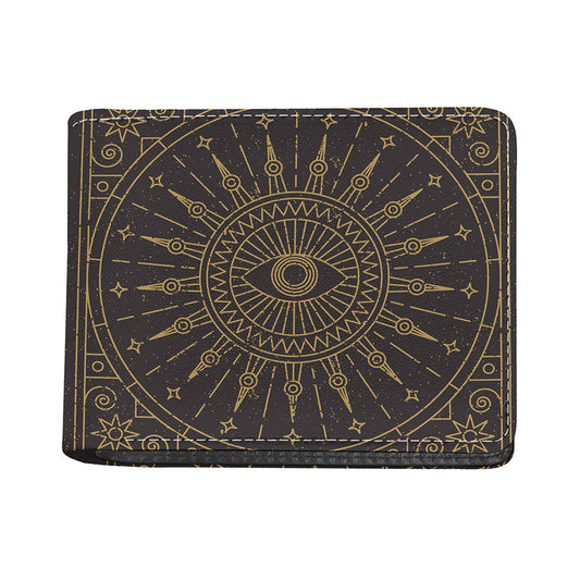 Sun All Seeing Eye Print Bifold Wallet