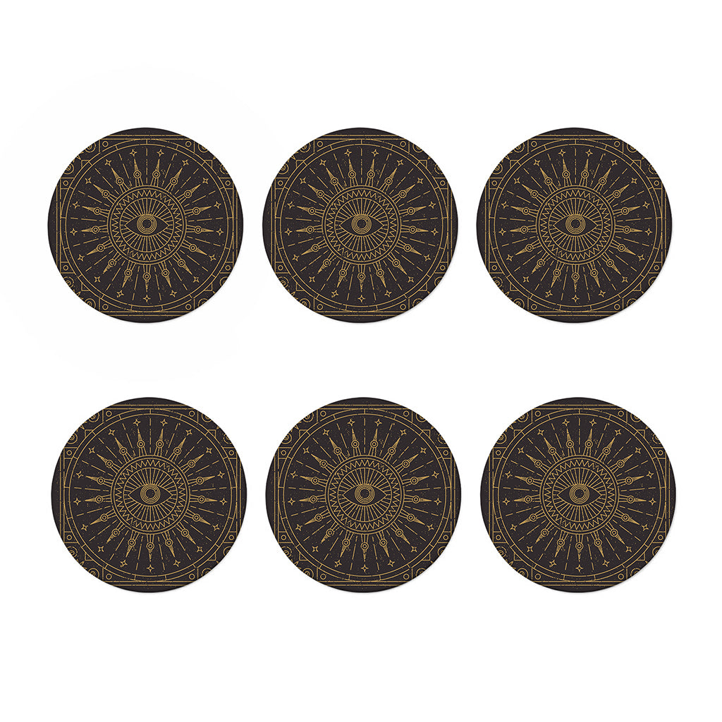 Sun All Seeing Eye Print Coaster Set