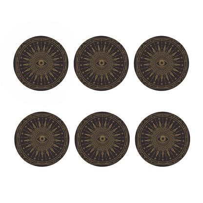 Sun All Seeing Eye Print Coaster Set