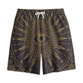 Sun All Seeing Eye Print Cotton Shorts