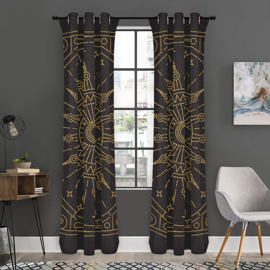 Sun All Seeing Eye Print Curtain