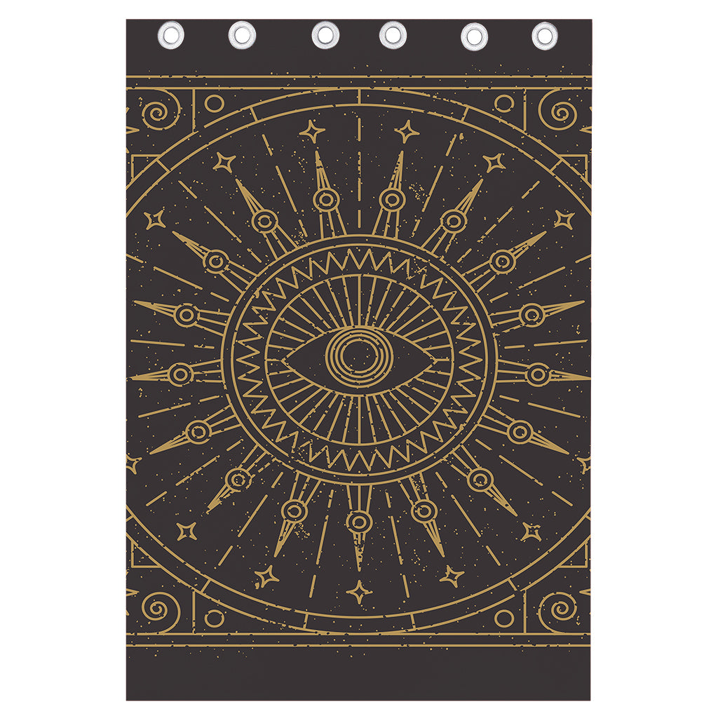 Sun All Seeing Eye Print Curtain