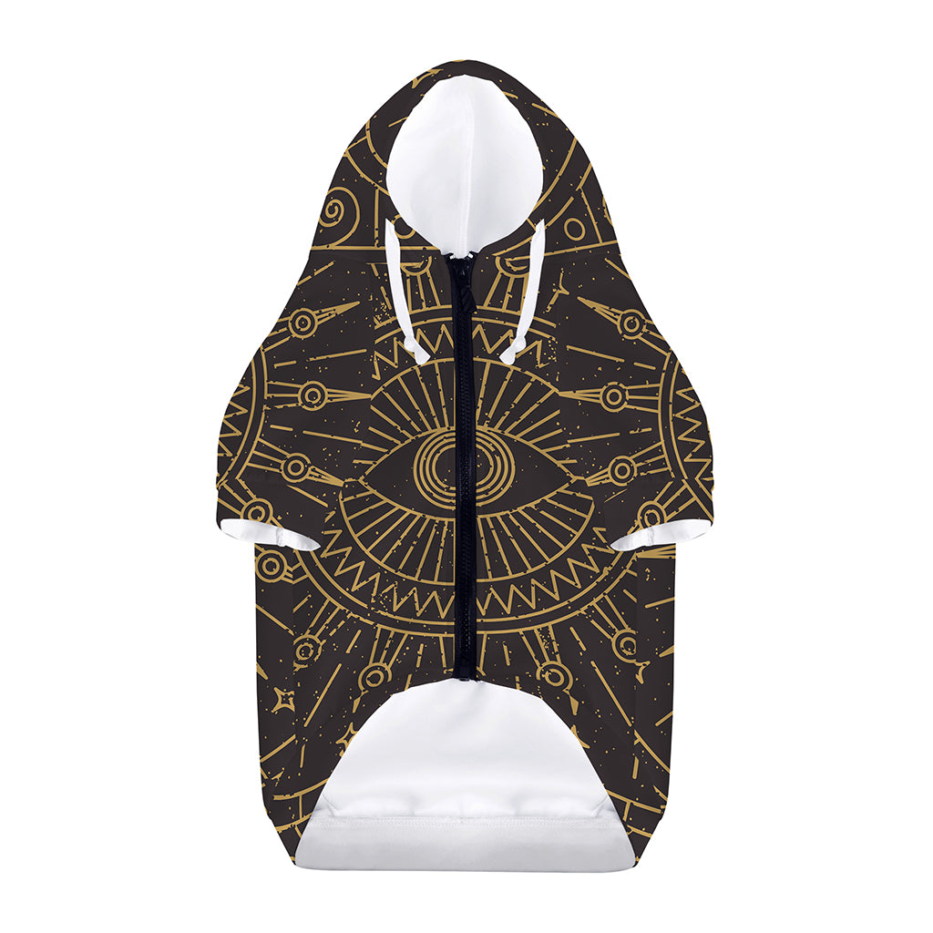 Sun All Seeing Eye Print Dog Zip Up Hoodie